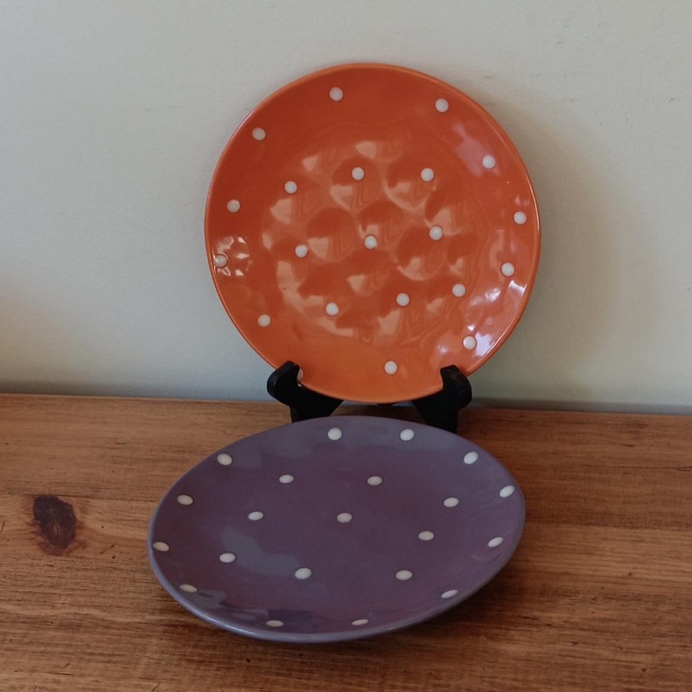 Maxwell Williams SPRINKLE Purple & Orange Salad Plates